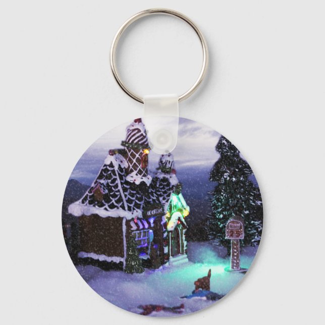 Winter Wonderland Snow Scene 2020 Key Ring (Front)