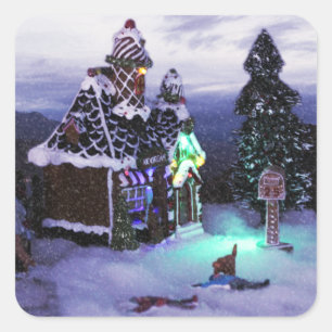 Winter Wonderland Snow Scene 2020 Square Sticker