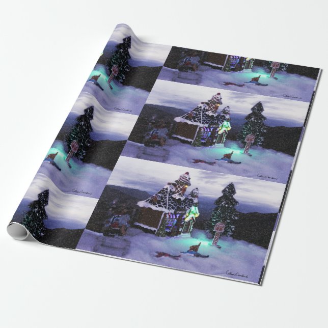 Winter Wonderland Snow Scene 2020 Wrapping Paper (Unrolled)