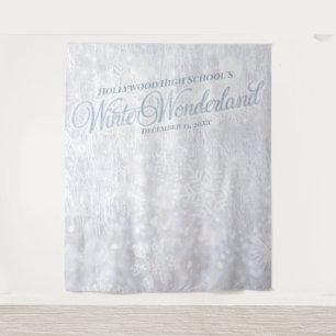 Winter Wonderland Snow Scene   Party Backdrop Tapestry