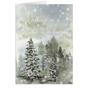 winter wonderland snow scene rustic christmas card