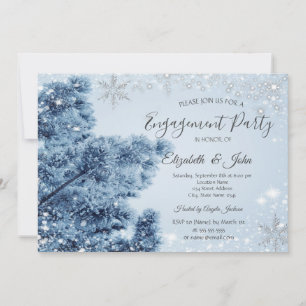 Winter Wonderland,Snow, Snowflakes Engagement  Invitation