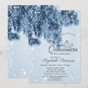 Winter Wonderland,Snow,Snowflakes Quinceañera Invitation