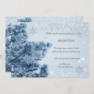 Winter Wonderland,Snow, Snowflakes  Reception  Invitation