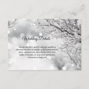 Winter Wonderland Snow Wedding Details Inserts