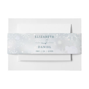 Winter Wonderland Snow Wedding Invitation Invitation Belly Band