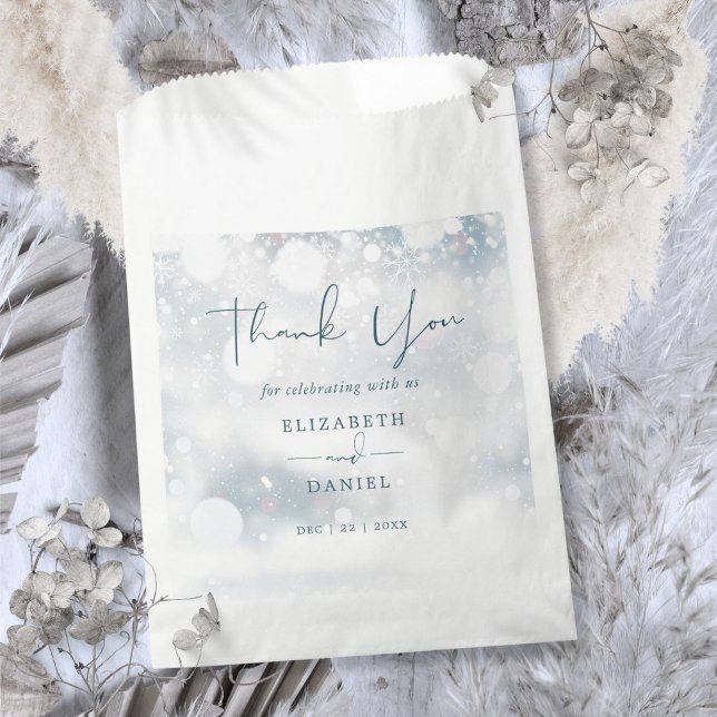 Winter Wonderland Snow Wedding Thank You Favour Bags (Winter Wonderland Snow Wedding Thank You Favor Bag)