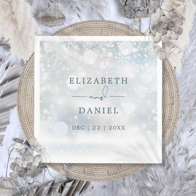 Winter Wonderland Snow Wedding Thank You Napkin (Winter Wonderland Snow Wedding Thank You Napkins)