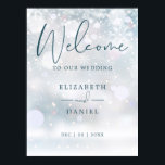 Winter Wonderland Snow Wedding Welcome Sign<br><div class="desc">This elegant winter wonderland snow wedding welcome sign can be personalised with your information in chic typography. Designed by Thisisnotme©</div>