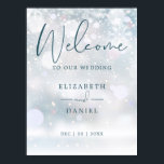 Winter Wonderland Snow Wedding Welcome Sign<br><div class="desc">This elegant winter wonderland snow wedding welcome sign can be personalised with your information in chic typography. Designed by Thisisnotme©</div>