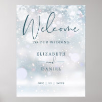 Winter Wonderland Snow Wedding Welcome Sign