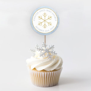 Winter Wonderland Snowflake Baby Shower Classic Round Sticker