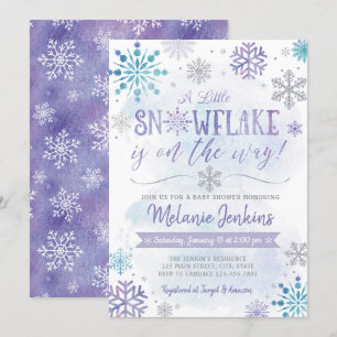 Winter Wonderland Snowflake Baby Shower Invitation