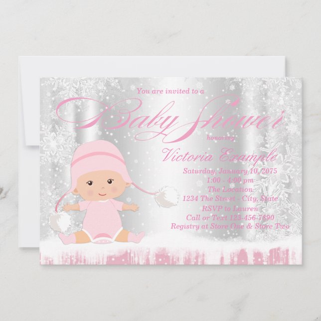 Winter Wonderland Snowflake Baby Shower Invitation (Front)
