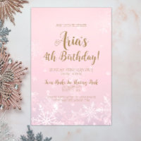 Winter Wonderland Snowflake Birthday Invitation