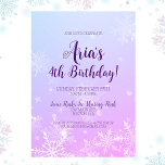 Winter Wonderland Snowflake Birthday Invitation<br><div class="desc">Celebrate the birthday girl with this blue and purple Winter Wonderland Frozen Snowflake Birthday Invitation! All text can be changed.</div>