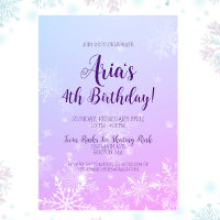 Winter Wonderland Snowflake Birthday Invitation