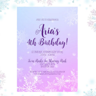 Winter Wonderland Snowflake Birthday Invitation