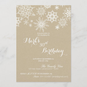 Winter Wonderland Snowflake Birthday Invite