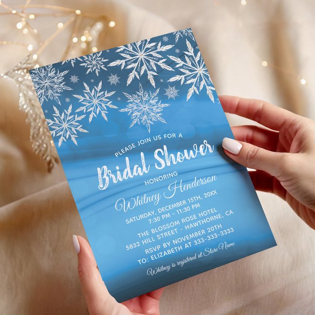 Winter Wonderland Snowflake Bridal Shower Invitation (Creator Uploaded)