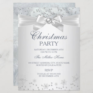 Winter Wonderland Snowflake Christmas Party Invite