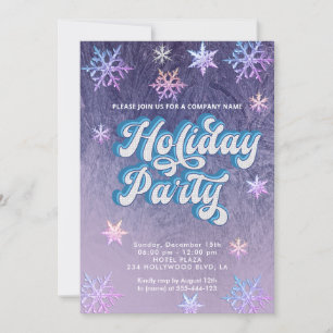 Winter wonderland snowflake company holiday party  invitation