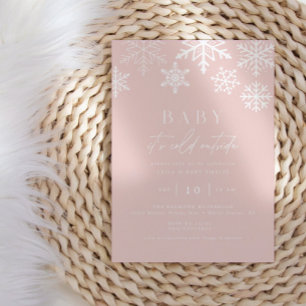 Winter Wonderland Snowflake Girl Baby Shower Invitation