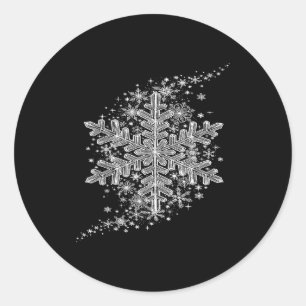 Winter Wonderland Snowflake Holiday Design For Men Classic Round Sticker
