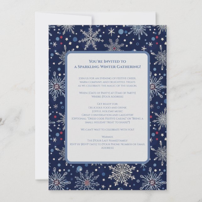 Winter Wonderland Snowflake Invitation (Front)