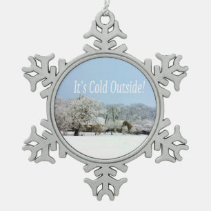 winter wonderland snowflake pewter christmas ornament