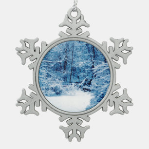 Winter Wonderland Snowflake Pewter Christmas Ornament