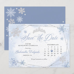 Winter Wonderland Snowflake Save The Date Invitation