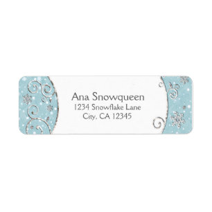 Winter Wonderland Snowflake Swirl Address Label
