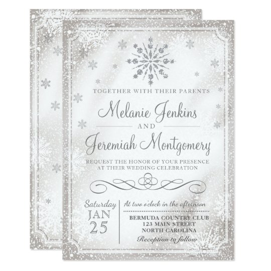 Winter Wonderland Snowflake Wedding Invitations Zazzle.co.uk