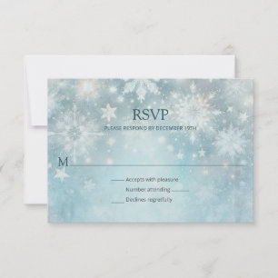Winter Wonderland Snowflake Wedding RSVP Card