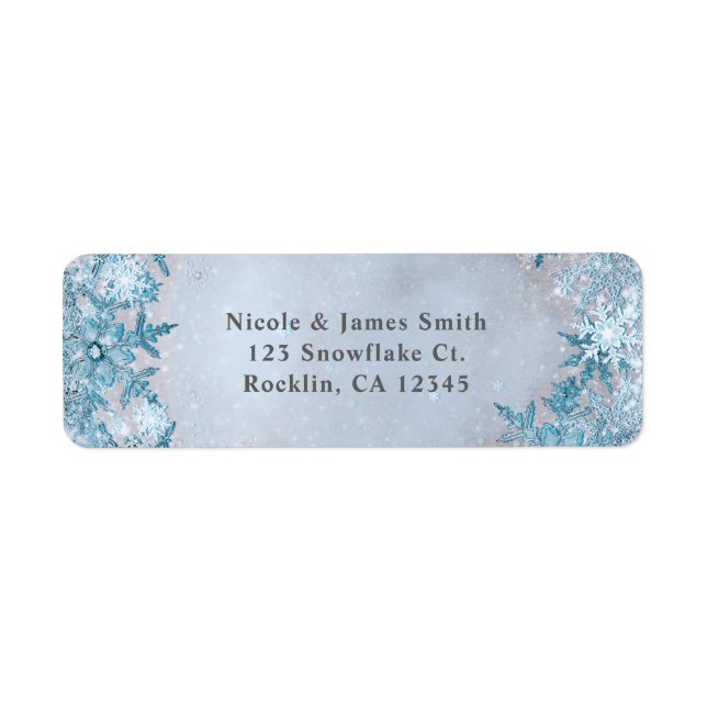 Winter Wonderland Snowflakes Blue Sparkle Elegant (Front)