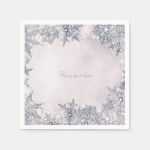 Winter Wonderland Snowflakes Blue White Elegant Napkin