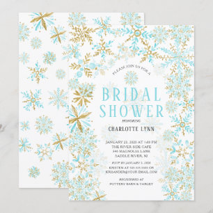 Winter Wonderland Snowflakes Bridal Shower Invitation