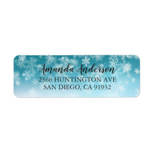 Winter Wonderland Snowflakes Bridal Shower Labels