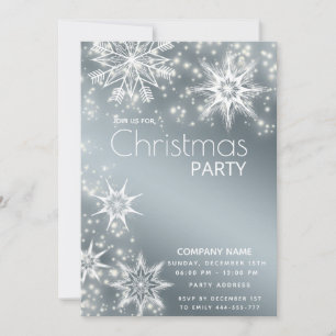 Winter wonderland snowflakes corporate Christmas Invitation