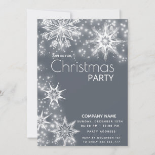 Winter wonderland snowflakes corporate Christmas  Invitation