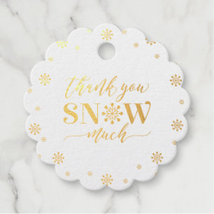 Winter Wonderland Snowflakes Foil Thank you Favour Tags