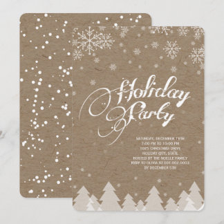 Winter Wonderland Snowflakes Holiday Party Invite