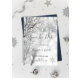 Winter Wonderland, Snowflakes Save The Date<br><div class="desc">Winter wonderland,  string lights and snowflakes save the date. Beautifully save the date that can be customised with your name. Select the "customise" button to change the font style,  colour,  and size.</div>