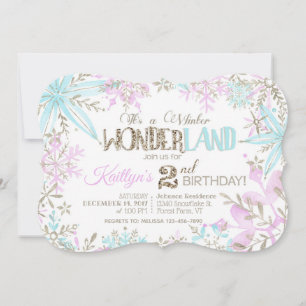 Winter Wonderland Snowflakes Sparkle Birthday Holiday Card