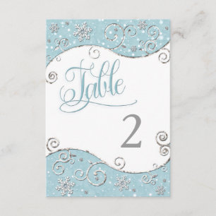 Winter Wonderland Snowflakes Table Number Card