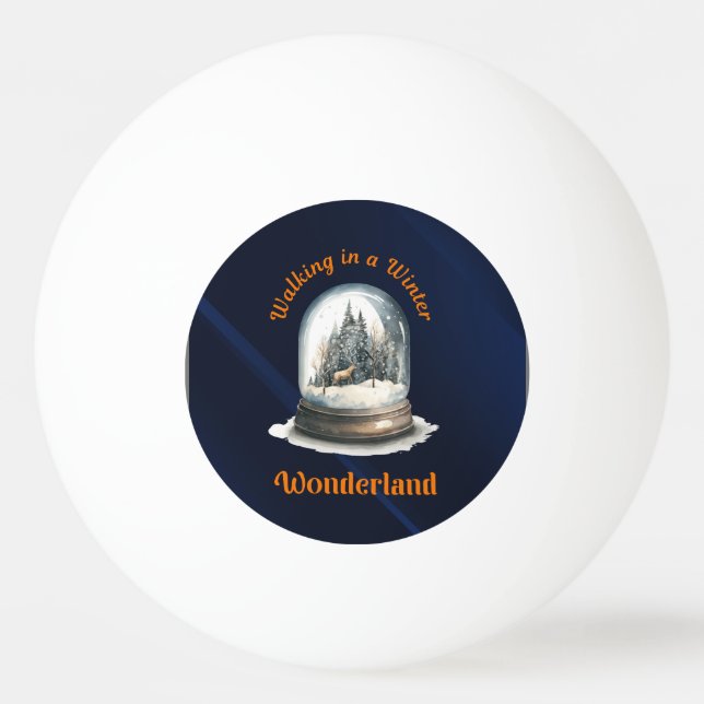 Winter Wonderland Snowglobe Ping Pong Ball (Front)