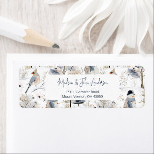 Winter Wonderland Snowman and Bird Pattern