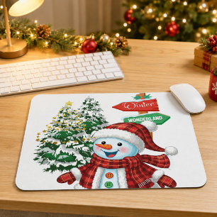 Winter Wonderland Snowman Christmas Mouse Mat