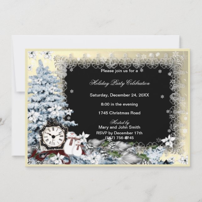 Winter Wonderland Snowman Christmas Party Invite (Front)